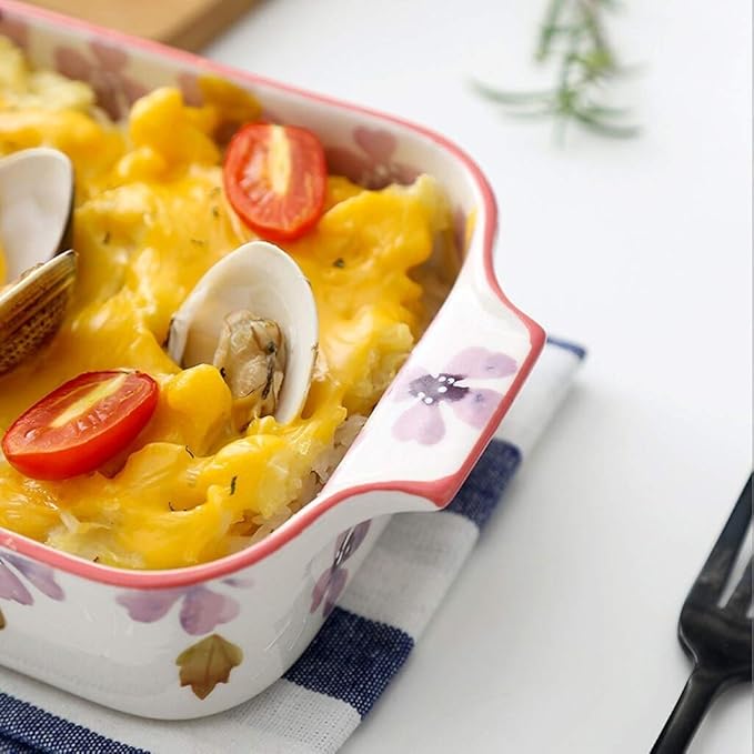 SSG Home Plato de cerámica Anti-escaldado Hornear Vajilla Horno de ...