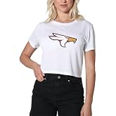 Official Collegiate Distressed Primary Logo Women's Apparel Crop Top T-Shirt Collection, White