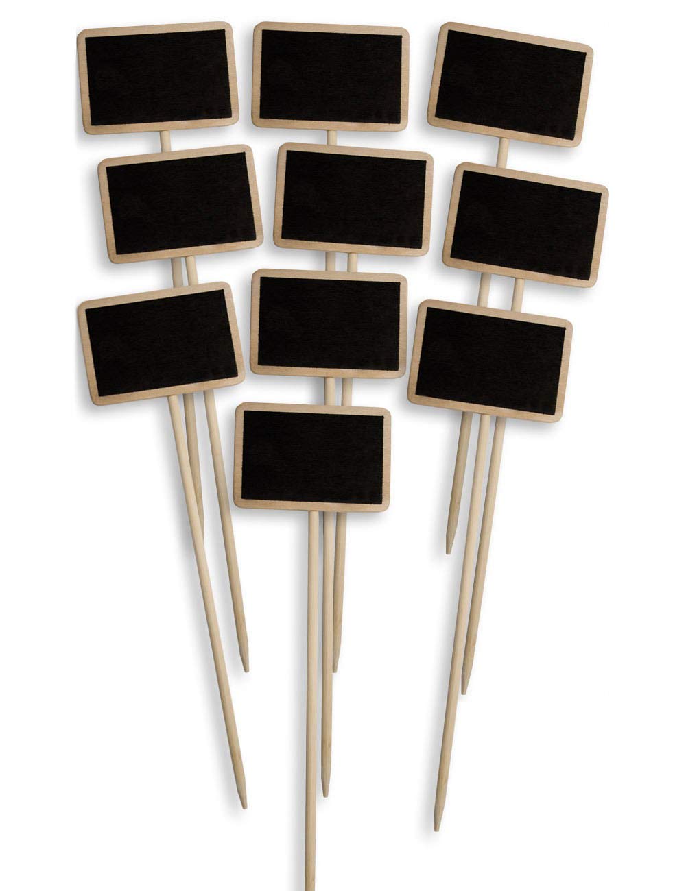 HomeTools.eu Wooden Plant Signs, Set of 10 - 25 cm, Signs for Herbs Garden Flower Tubs