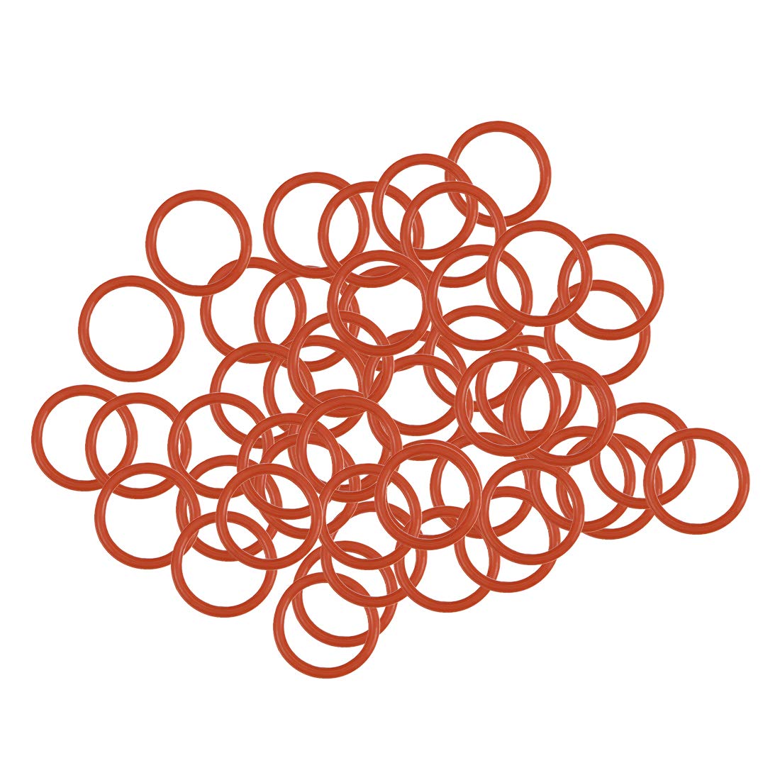 sourcing map Silicone O-Ring, 9.5mm OD, 7.5mm ID, 1mm Width, VMQ Seal Rings Gasket, Red, Pack of 50