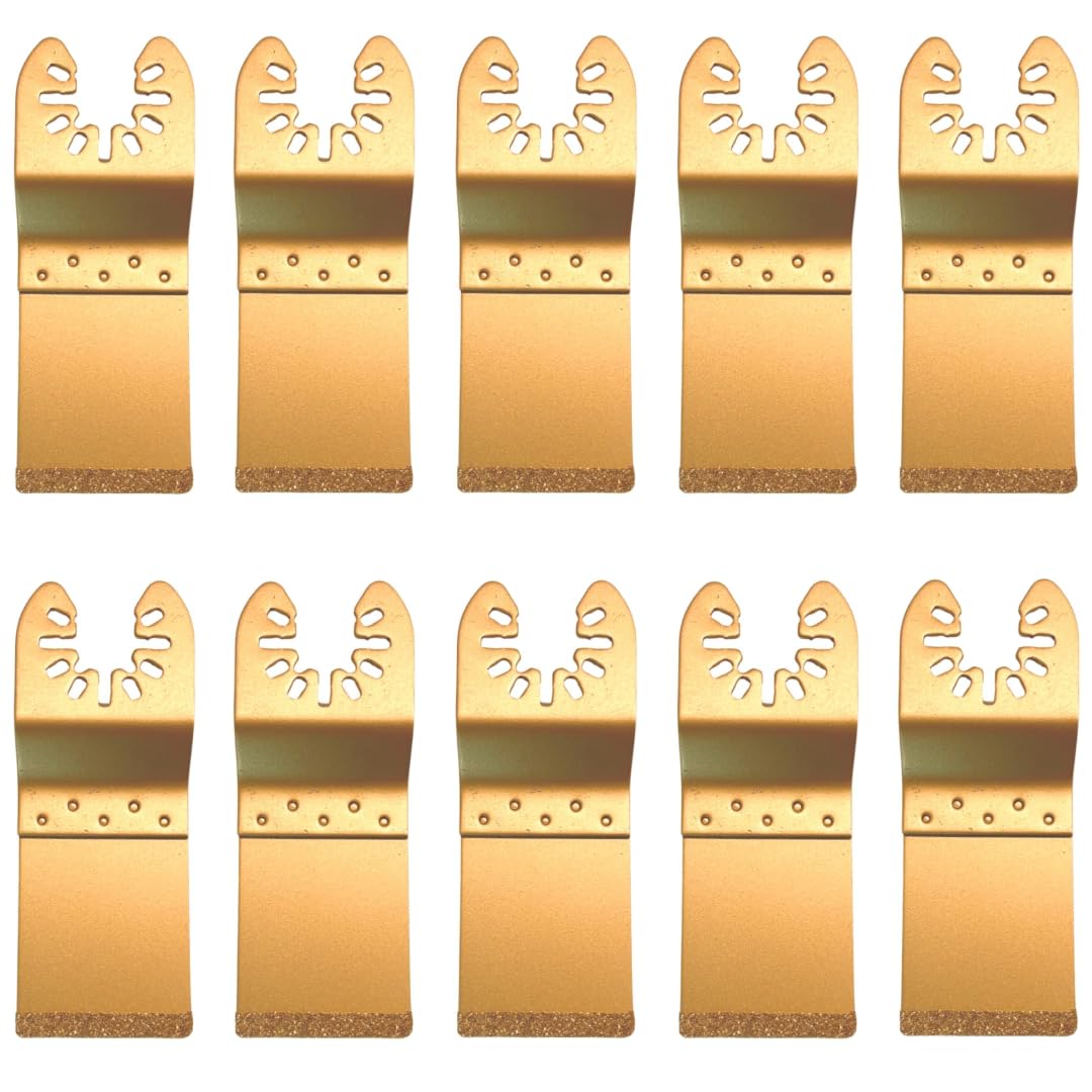 10 Pack - 35mm Carbide End Cut Multi Tool Blades for Bricks, Plaster and Grout Removal Cutter Saw Set Compatible with Dremel Fein Multimaster Makita Etc Oscillating