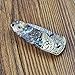 KUBEY Mini Handmade Abalone Damascus Steel Folding Pocket Knife