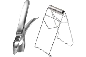 XKGD Hot Plate Clip Clamp 304 Stainless Steel 2-Pack – Ergonomic, Heat-Resistant, One-Handed Operation with Non-Slip Grips – Ideal for Microwaves, Ovens, and Grills – Durable, Safe Kitchen Tool