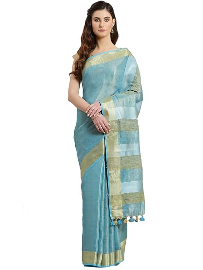 Linen Handwoven Saree and Blouse ALBGSA0026