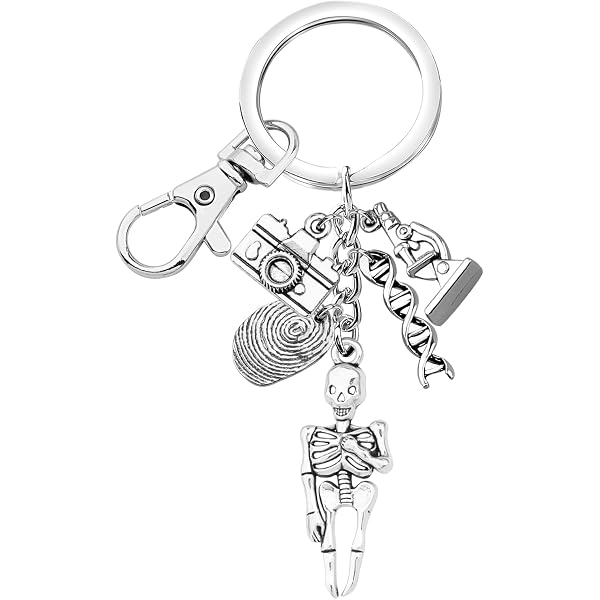 UJIMS Forensic Science Charm Bracelet - DNA & Microscope Criminology Jewelry Gift