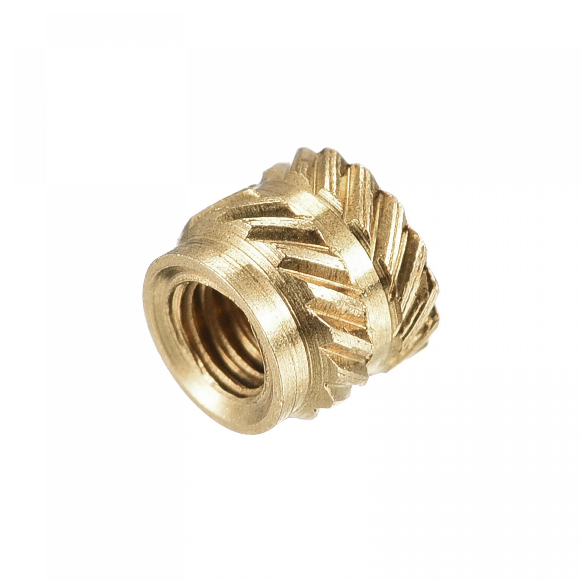 TOP-VIGOR 120Pcs M2 Threaded Knurled Insert Nuts, M2 x 3mm x 3.5mm OD 3D Printing Brass Nuts, Female Threaded Inserts Brass Heat Set Insert Embedment Nut for 3D Printing