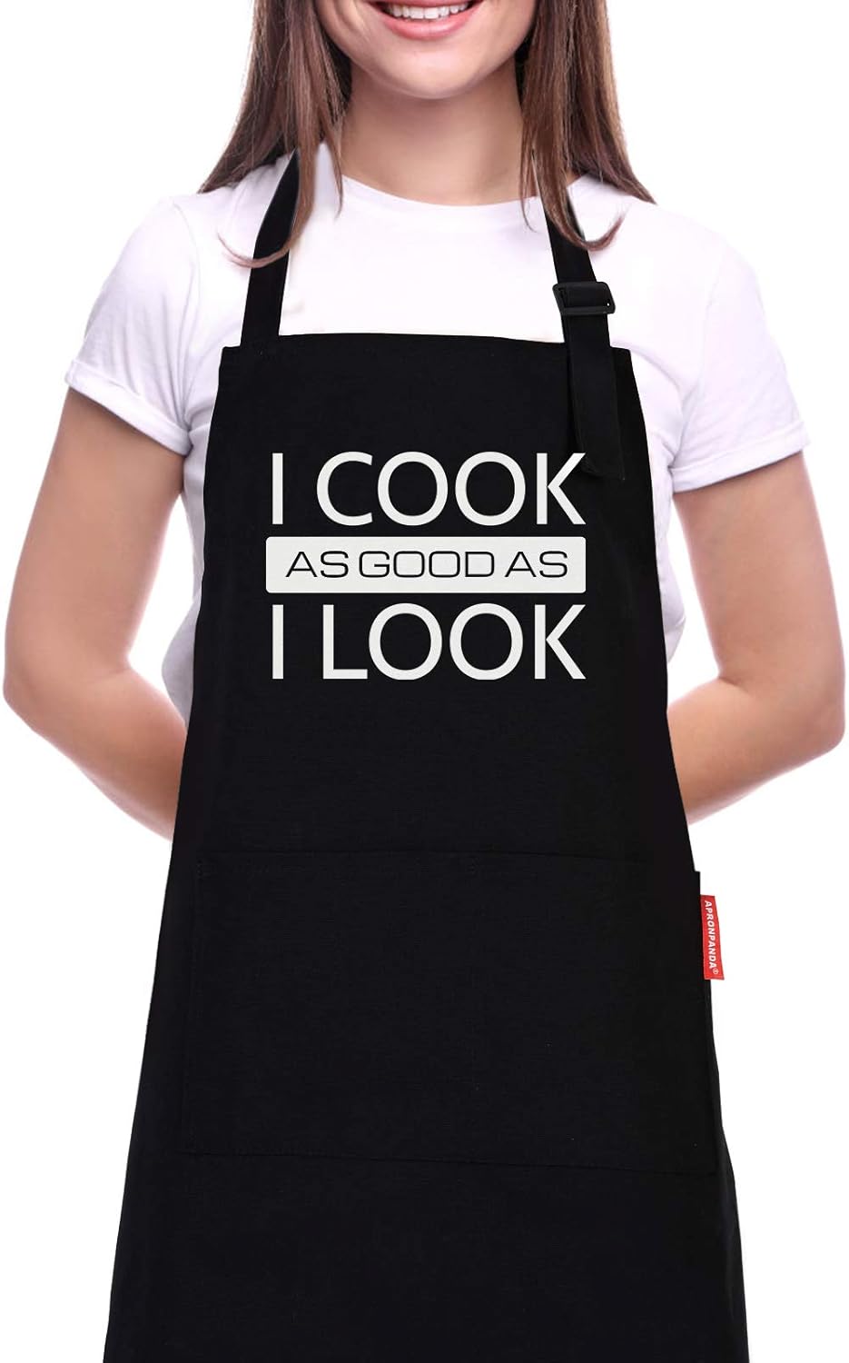 Cotton Aprons for Women Men, Funny Kitchen Cooking Aprons with 2 Pockets - Gifts for Dad Mom Wife Husband Girlfriend and Boyfriend