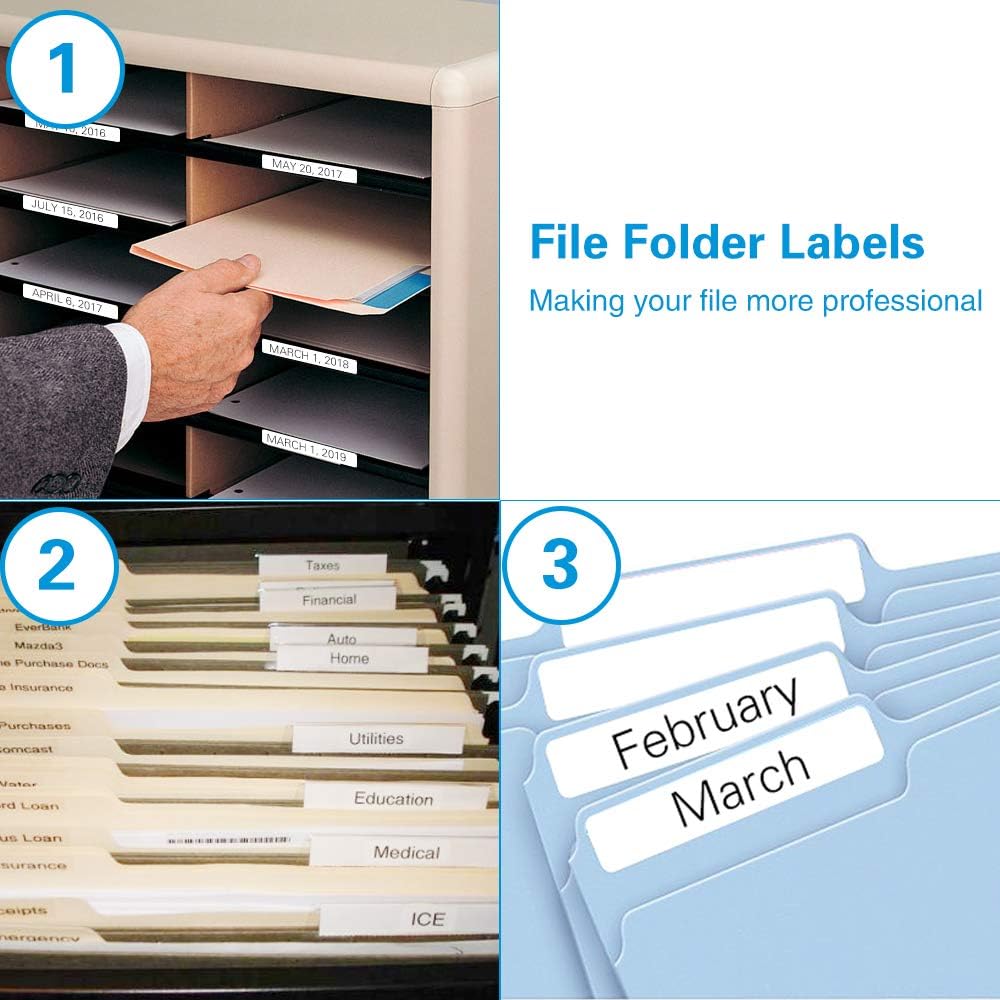 Labelife Compatible File Folder Label Replacement for DYMO 30327, 9/16"x 3-7/16"(6 Rolls) for Dymo LabelWriter 450, 450 Turbo, 450 Twin Turbo, 450 Duo, Dymo 4XL, 400 Printer : Office Products