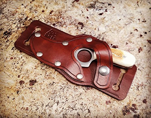 Knife and Leather Sheath Combo Deal - Fixed Blade 3.5" Stainless Steel Short Skinning Hunting Knife Concealed Carry Scout Carry Quickdraw Sheath