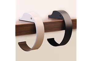 KIBBEH 2PCS Purse Hook for Table Purse Hanger for Desk Portable Desk Bag Hook Non-slip Purse Holder for Table High-Strength Alloy Material for Durability Hangers for Table for Heavy Loads((Black and Gray)