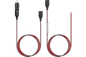 LUITON Cb Radio Power Adapter 2 PIN,12V Fused Replacement Power Plug/Cord with Leads,Power Adapter for CB Radio Compatiable with Uniden PRO505XL PC88LTX Bearcat 880 Cobra 29LTD 29LX (1+1 Pack)