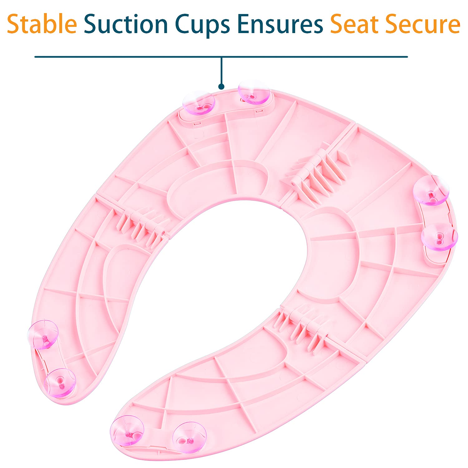 Portable Potty Seat for Toddler Travel: Folding Toilet Seat Cover for Kids Foldable Compact Child Public Toilet Attachment with Non Slip Suction Cup - Fold and Go Traveling Toilet Insert for Toddlers