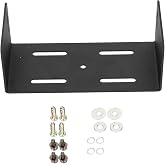 Radio Mounting Bracket, Metal Radio Panel Mount Bracket with Screw and Gasket Raplacement Fit for MBF4 IC-2820H IC-2730 ID-880H IC-2820 ID4100A A, Black