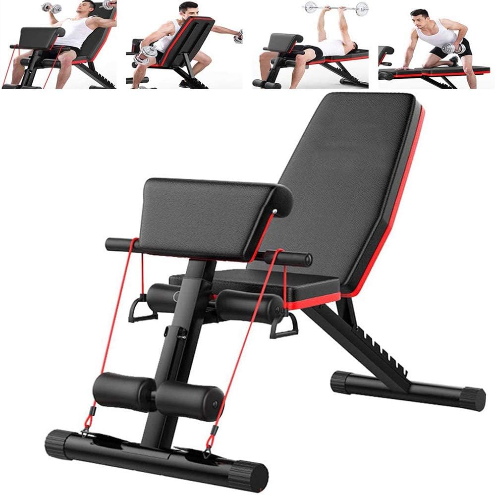 TANCEQI Foldable Home Gym Adjustable Weight Bench Workout Bench, Dumbbell Flat Incline Decline Sit Up Incline Abs Benchs Flat Fly Weight Press Fitness