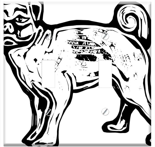 Switch Plate Double Toggle Animal Nature Life Sketch Drawing