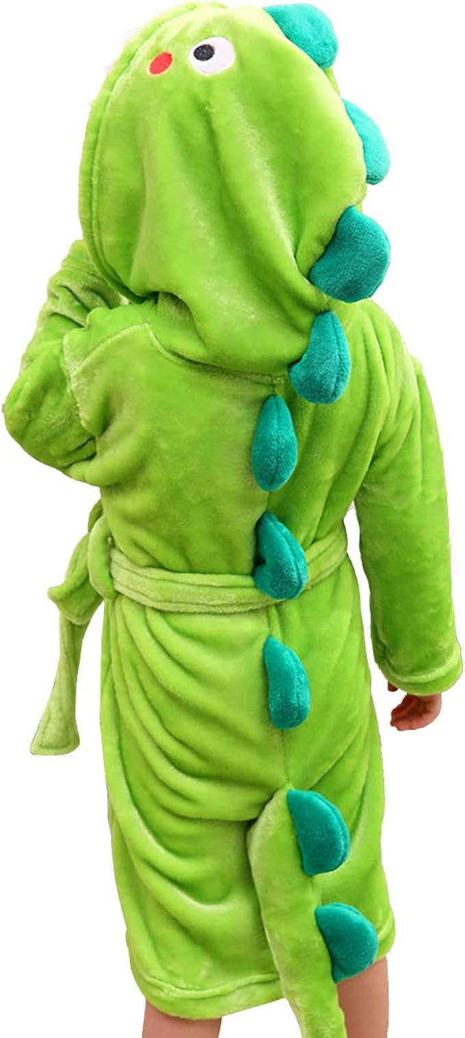 lonta kids Girls Boys Dinosaur Bathrobe Animal Pajamas Hooded Plush