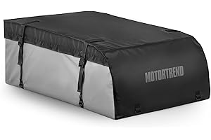 Motor Trend Car Rooftop Cargo Carrier, Heavy Duty Roof Rack Cargo Carrier with Adjustable Straps, Waterproof Soft Top Roof Ca