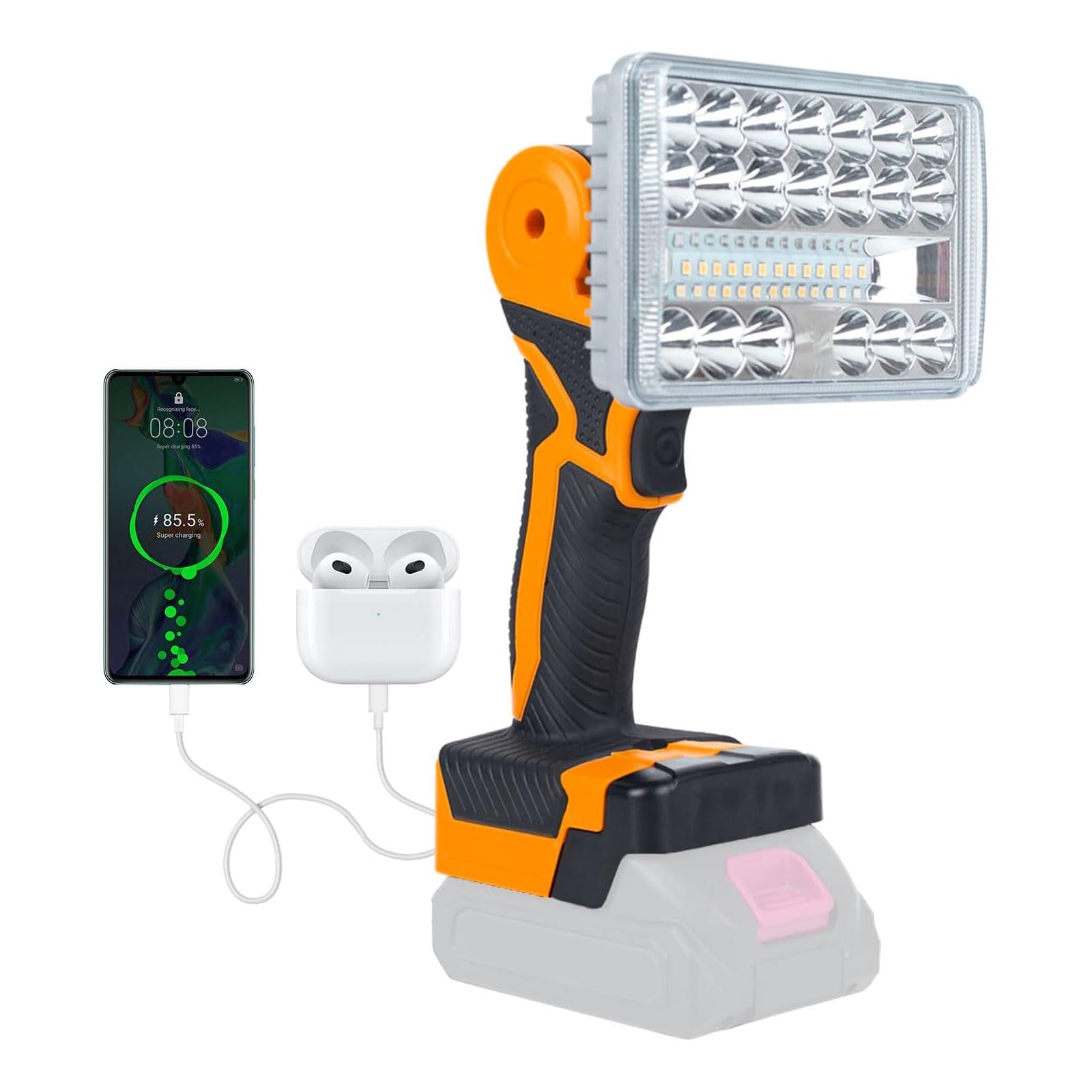 Photo 1 of ?36w?6500k? Cordless LED Work Light Compatible with Makita 18V Battery, Portable Compact Flood Light Flashlight with USB/Type C Charging for Emergencie, Construction, Job Site(Bare Tool Only)