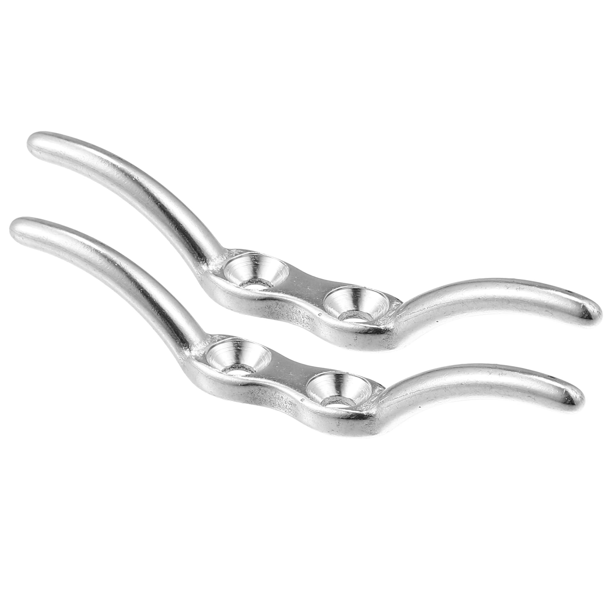 X AUTOHAUX 2Pcs 2-1/2 Inch Stainless Steel Flagpole Cleat Hook Boat Deck Cleats