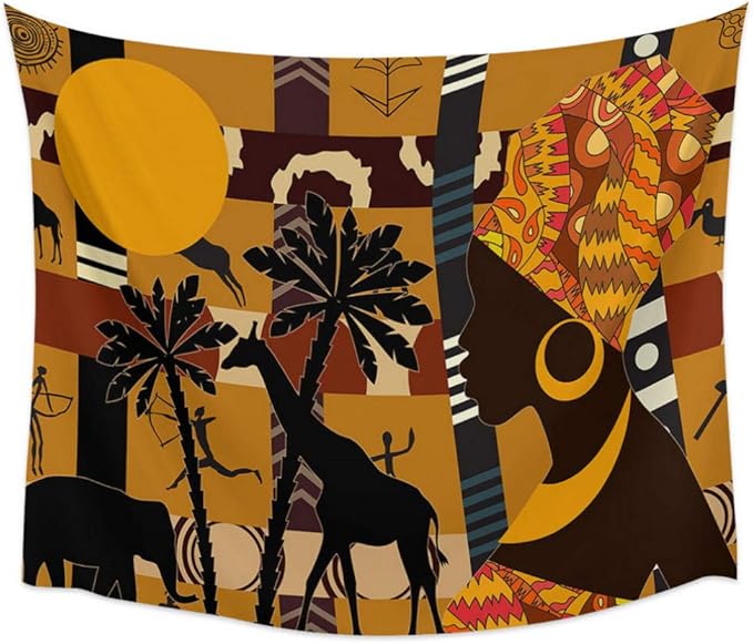 Haolc100cm×150cm Tapiz de Jirafa de Elefante Africano Tapiz de