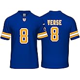 Custom Mens/Youth Football Stitched T-Shirt for Sports Fan Blue