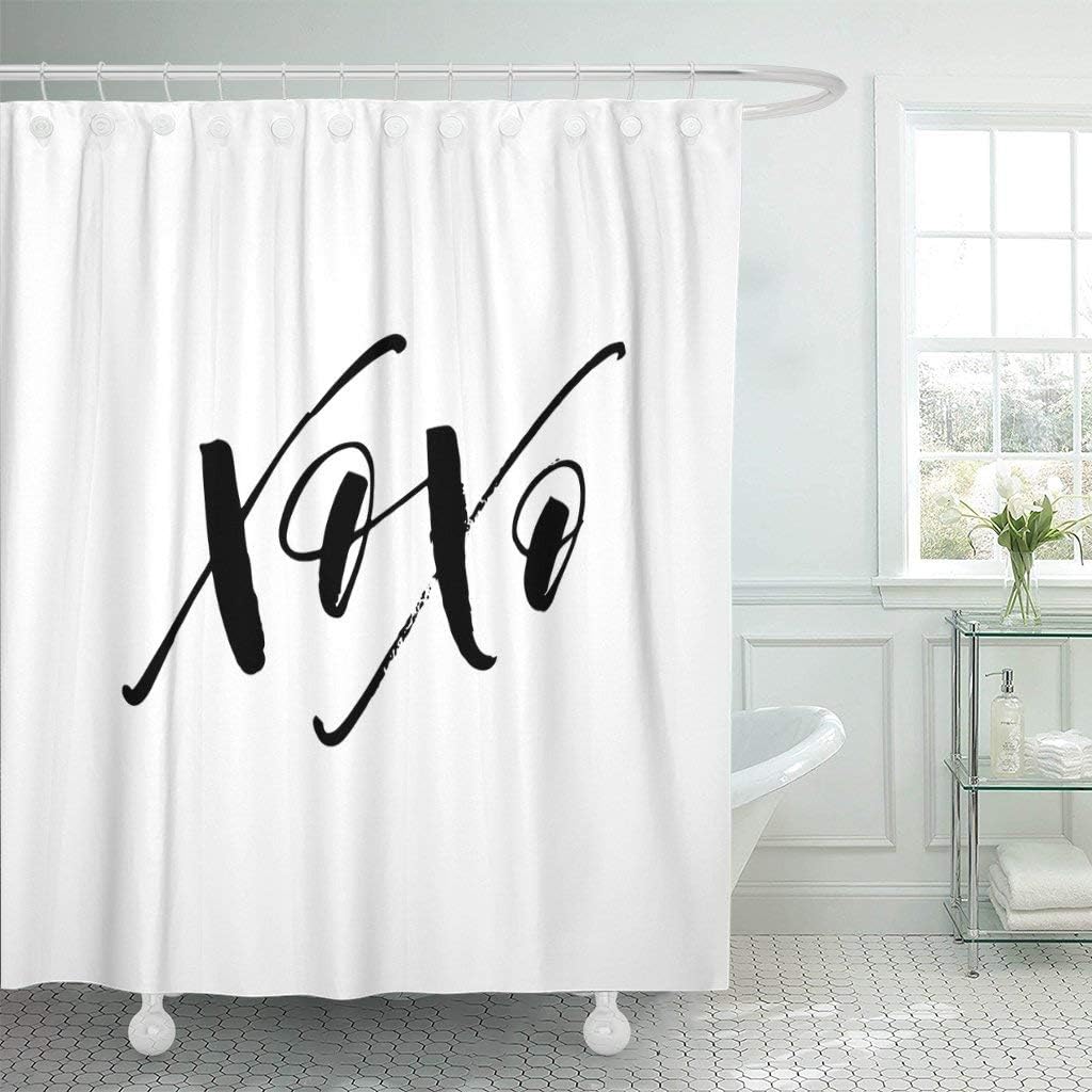 JOOCAR Design Duschvorhang, XOXO Sprüche für Valentinstag, Tinte