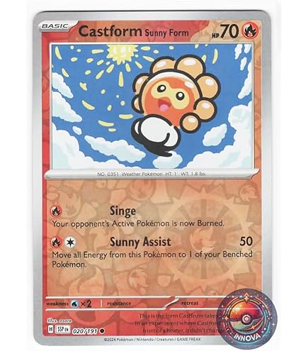 Amazon.com: Castform - Chilling Reign - Pokemon Card Lot - Sunny Form - Rainy  Form
