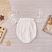 Newborn Baby Girl Off Shoulder Clothes Flower Lace Romper White Ruffles Sleeve Bodysuit Outfits 6-12 Months
