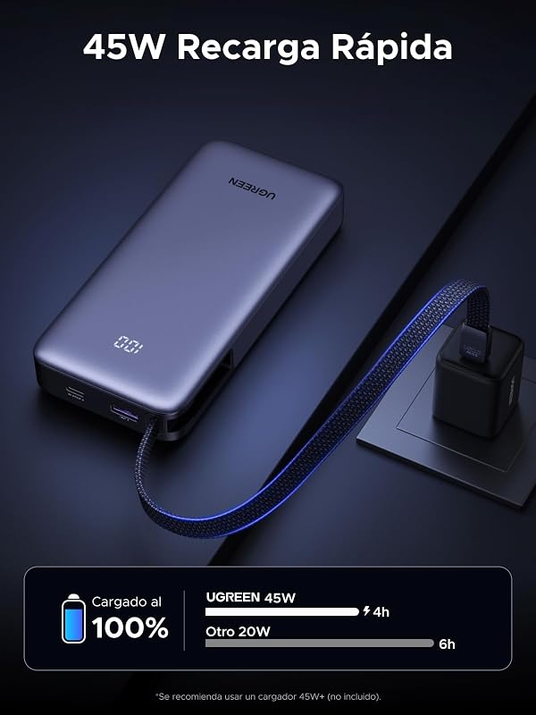 Nexode 55W Power Bank 20000mAh Batería Externa Carga Rápida PD 45W
