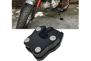 KURVIA Black Color CNC Aluminum Kickstand Side Stand Extension Stretcher Pad Compatible for Honda Hunter Cub 125 CT125 Trail 125 (2019-2022)