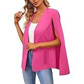 Women's Cape Blazer Split Long Sleeve Open Front Blazer Jacket Business Casual Suit Tops Cardigan Coats