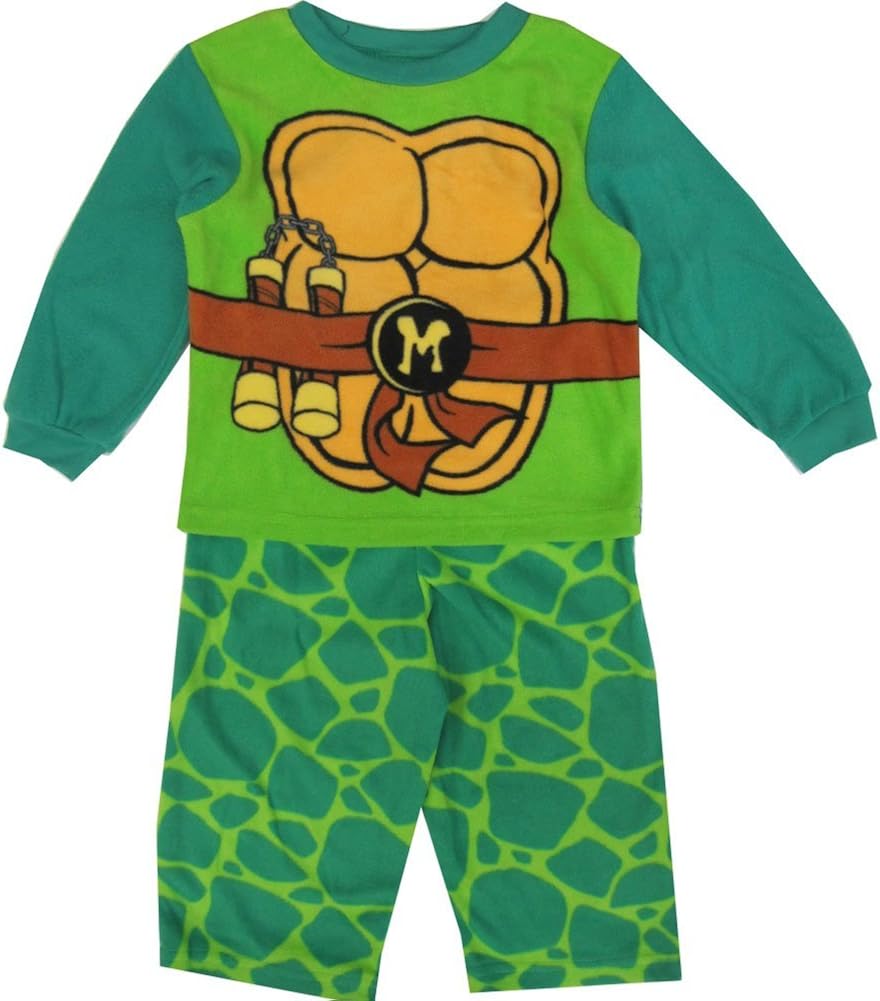 Nickelodeon Little Boys Michelangelo Ninja Turtles 2 Pc Pajama Set 3T Green