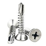 60PCS #10 x 1" Sheet Metal Self Drilling Screws,410