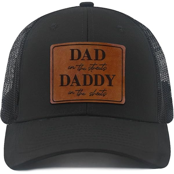 Only Dads Funny Leather Patch Hat Charcoal/Black