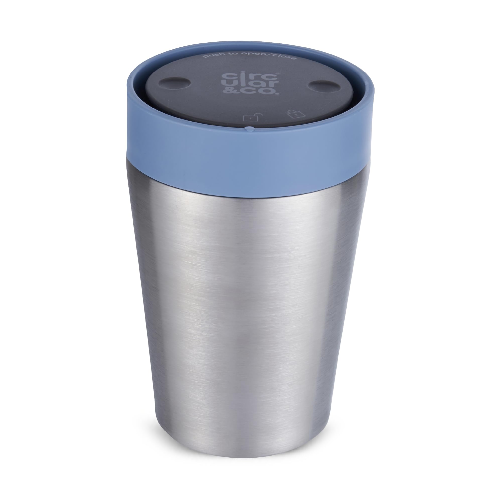 Circular & Co Pre 2026 (Previous Generation) Thermal Stainless Steel Travel Mug - 8oz/227ml - 100% Leakproof & Lockable - 6 Hours Hot/Cold - Push Top, One Hand Open, 360 Drinking Coffee Tumbler