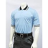Smitty | BBS-300 | Baseball Softball Umpire Shirt | Performance Mesh Short Sleeve | Sized to Accommodate Chest Protector (Powder Blue w/Black Trim, Small)