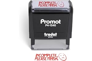 Promot Teacher Stamp - Self Inking Teacher Stamps for Kids, Classroom, or Homeschool Use - Encouraging “Incomplete Please Finish” Feedback Tool for Teachers, Grading Stamps for Teachers & Rewards
