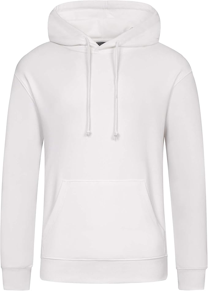 Men's Fashion Hooded Drawstring Cotton Pullover Sweatshirt (Creamy