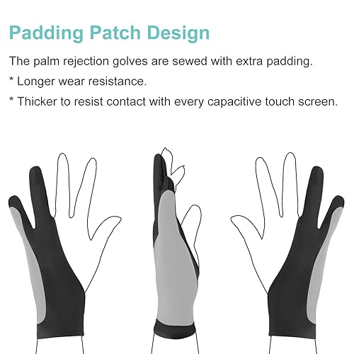 Mixoo Artists Gloves Pack Palm Rejection Gloves with Two