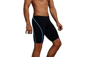 Leshang Men's Swim Jammer Swimwear for Men Swim Shorts Athletic Durable Training Polyester Jammer Swimsuit