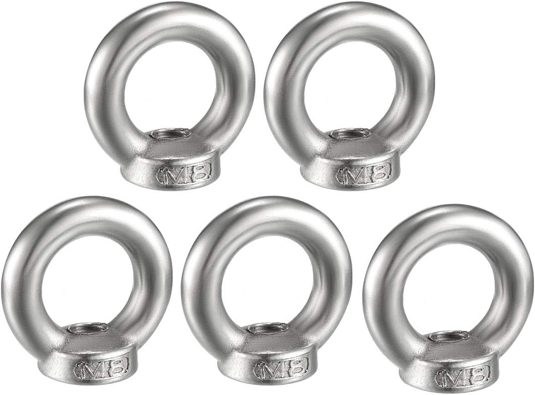 5pcs Eyes Nuts M10 Metric Threaded Stainless Steel Lifting Fasteners & Hardware Fastener Nuts