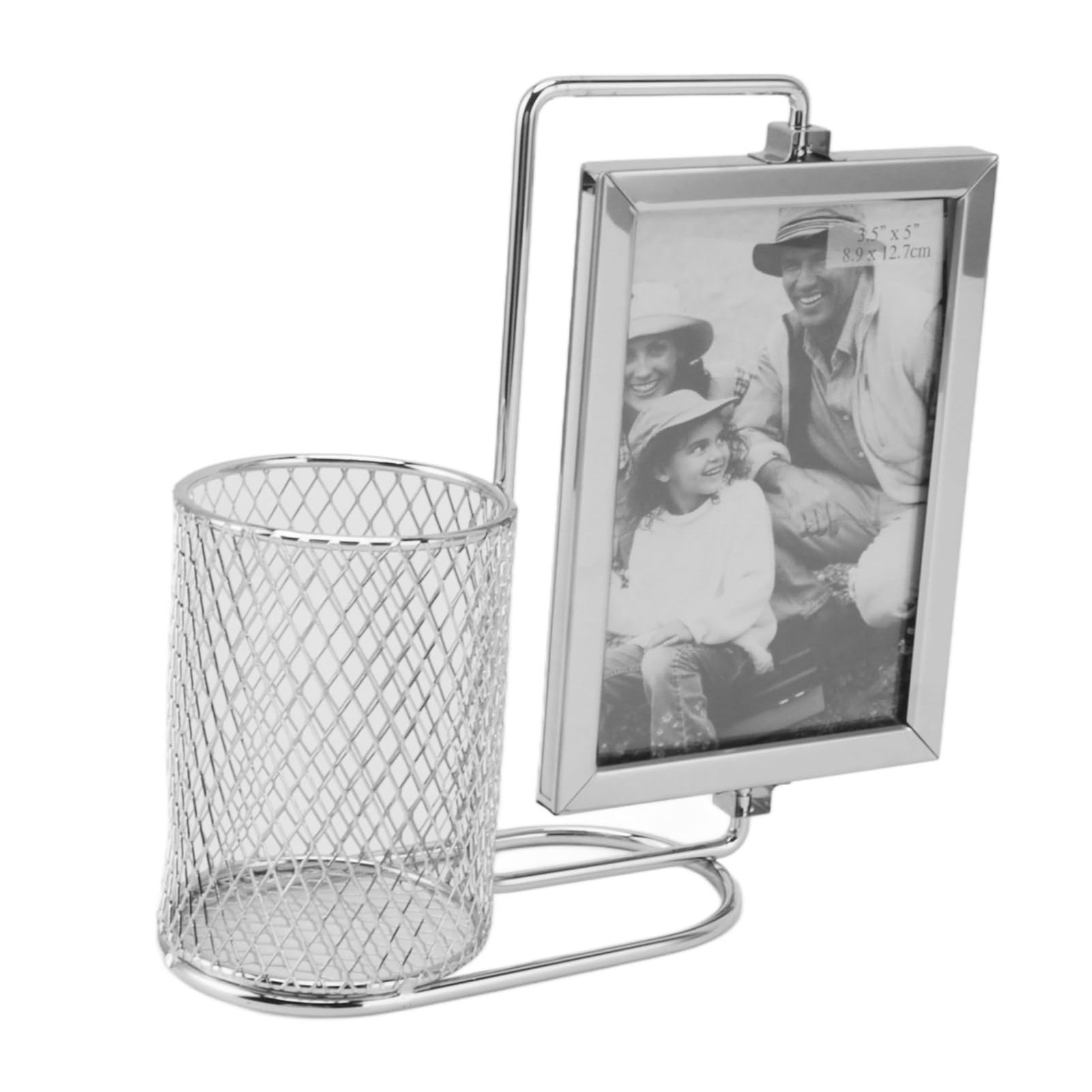 Shanrya Pen Pot, Pencil Holder, Photo Frame Pen Holder, Anti-rust Pen Holder Pen Pot Holder for Desktop Computers
