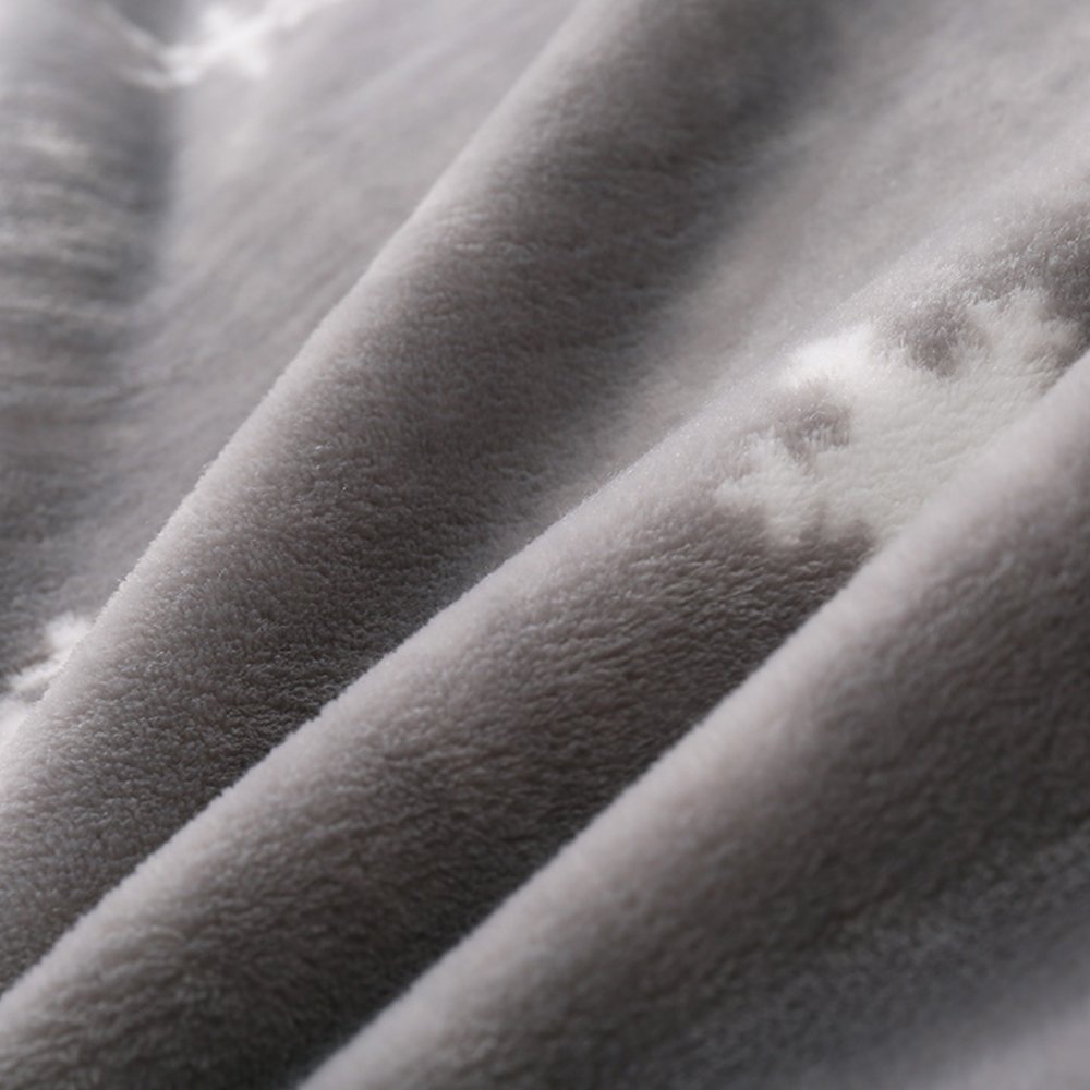 MYLUNE HOME Faux Fur Mink Fleece Blanket Throws Quilt with Snowflakes Pattern for Bedroom Living Rooms Sofa Full/Queen/King Size