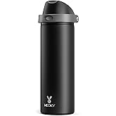 24 oz Insulated Water Bottle for Sports: Meoky Stainless Steel Water Bottle with 2-in-1 Straw and Spout Lid - Leak Proof, Cold for 24 Hours, Fits in Car Cup Holder, BPA-Free for Travel Gym, Night