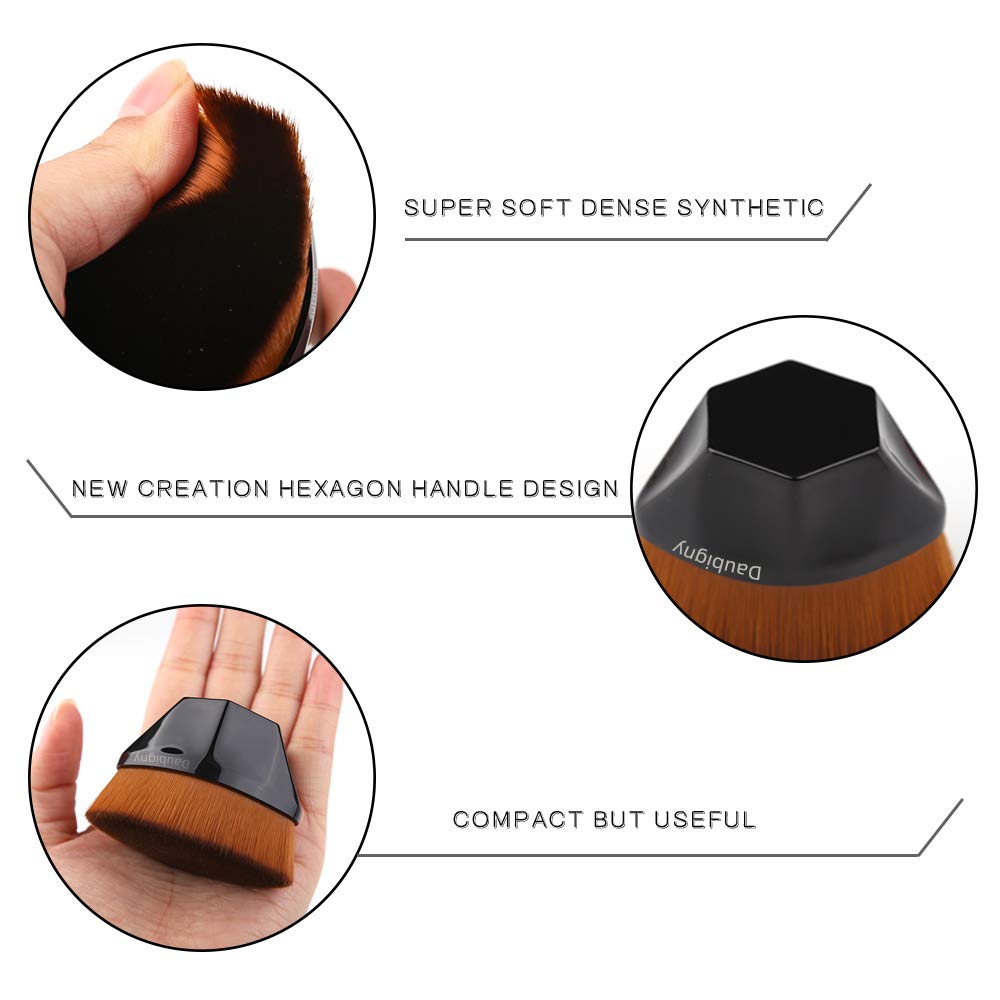 Foundation Makeup Brush Flat Top Kabuki Hexagon Face Blush Liquid