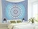 Aakriti Gallery Montreal Tappassier Ombre Indian Wall Hanging Hippie Mandala Tapestry Bohemian Bedspread Ethnic Dorm Decor, Blue