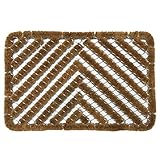 Rubber-Cal "Herringbone Outdoor Scraper Door Mat, 18 by 30-Inch