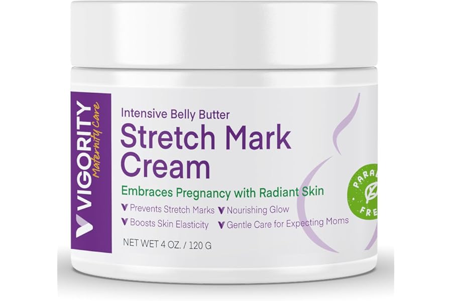 Stretch Mark Cream for Pregnant Women: Stretch Mark Treatment for Pregnancy – Belly Butter For Pregnant Women – Massage Lotion To Prevent And Repair Maternity Stretch Marks Scar – 4 Oz