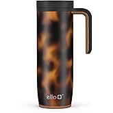 Ello Magnet 18oz Vacuum Insulated Stainless Steel Travel Mug with Side Handle and Leak-Proof Slider Lid and Built-in Coaster, Keeps Hot for 5 Hours