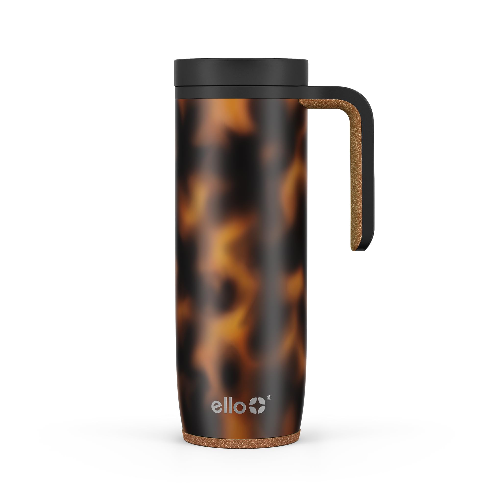 Photo 1 of ***SCRATCHES*** Ello Magnet 18oz Stainless Steel Travel Mug with Handle and Leak Proof Lid | Vacuum Insulated Coffee Cup Keeps Drinks Hot for 5 Hours | BPA Free Tumbler with Built In Coaster, Tortoiseshell
